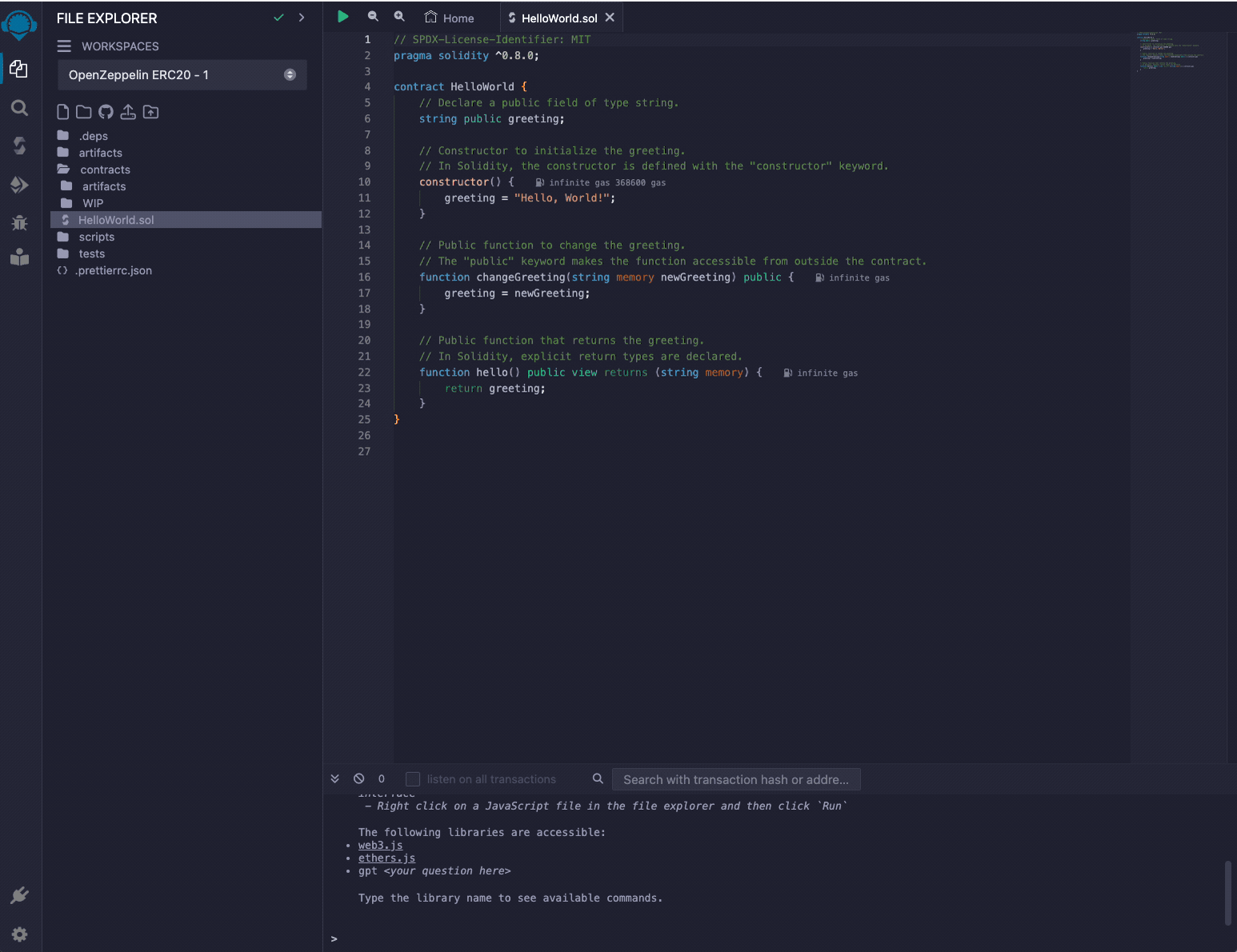 Deploy smart contract